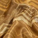 Bronze Mist Colour Dabu Print Mashru Gaji Fabric