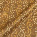 Bronze Mist Colour Dabu Print Mashru Gaji Fabric