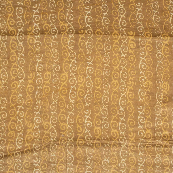Bronze Mist Colour Dabu Print Mashru Gaji Fabric