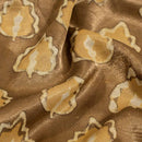 Bronze Mist Colour Dabu Print Mashru Gaji Fabric