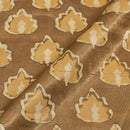 Bronze Mist Colour Dabu Print Mashru Gaji Fabric