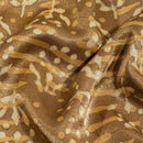 Bronze Mist Colour Dabu Print Mashru Gaji Fabric
