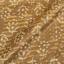 Bronze Mist Colour Dabu Print Mashru Gaji Fabric