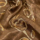Bronze Mist Colour Dabu Print Mashru Gaji Fabric