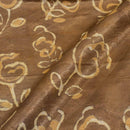 Bronze Mist Colour Dabu Print Mashru Gaji Fabric