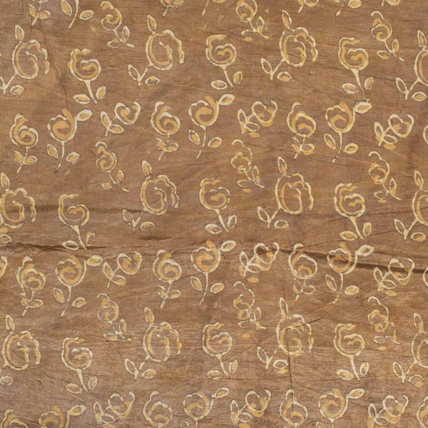 Bronze Mist Colour Dabu Print Mashru Gaji Fabric