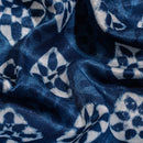 Indigo Colour Dabu Print Mashru Gaji Fabric