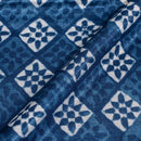 Indigo Colour Dabu Print Mashru Gaji Fabric