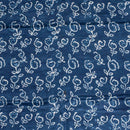 Indigo Colour Dabu Print Mashru Gaji Fabric