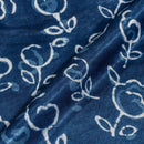 Indigo Colour Dabu Print Mashru Gaji Fabric