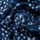 Indigo Colour Dabu Print Mashru Gaji Fabric