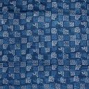 Indigo Colour Dabu Print Mashru Gaji Fabric