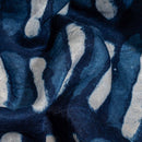 Indigo Colour Dabu Print Mashru Gaji Fabric