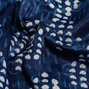 Indigo Colour Dabu Print Mashru Gaji Fabric