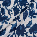 Indigo Colour Dabu Print Mashru Gaji Fabric