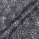 Steel Grey Colour Dabu Print Mashru Gaji Fabric