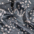 Steel Grey Colour Dabu Print Mashru Gaji Fabric