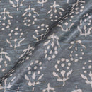 Steel Grey Colour Dabu Print Mashru Gaji Fabric