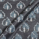 Steel Grey Colour Dabu Print Mashru Gaji Fabric