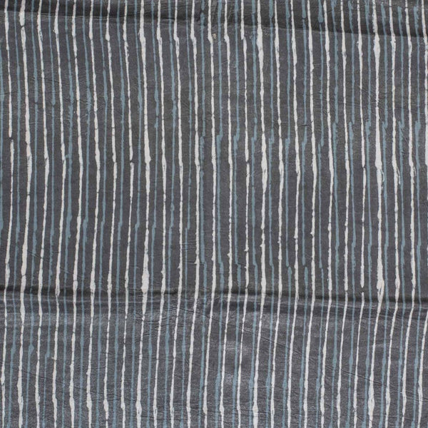 Steel Grey Colour Dabu Print Mashru Gaji Fabric