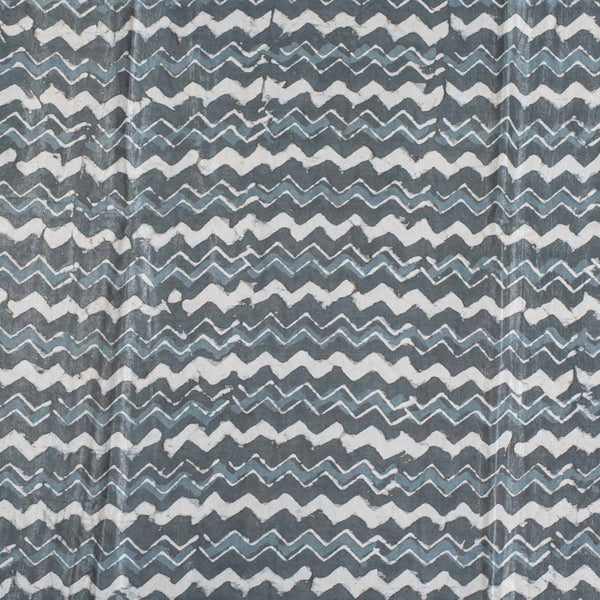 Steel Grey Colour Dabu Print Mashru Gaji Fabric
