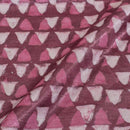 Dusty Rose Colour Dabu Print Mashru Gaji Fabric
