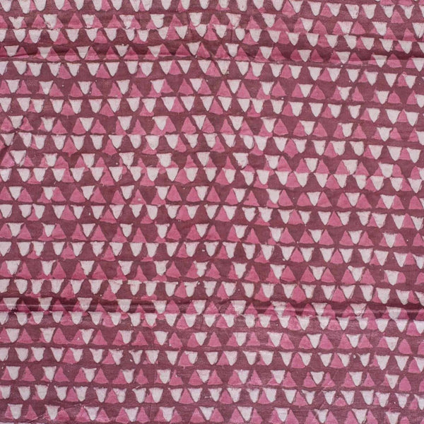 Dusty Rose Colour Dabu Print Mashru Gaji Fabric