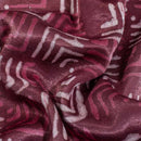 Dusty Rose Colour Dabu Print Mashru Gaji Fabric