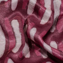 Dusty Rose Colour Dabu Print Mashru Gaji Fabric