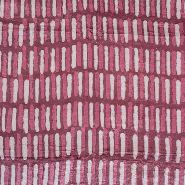 Dusty Rose Colour Dabu Print Mashru Gaji Fabric