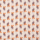 Cream Colour Floral Butta Print Slub Cotton Fabric