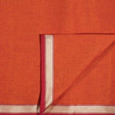 Saffron Orange Colour Golden Dobby Border Jacquard Cotton Fabric