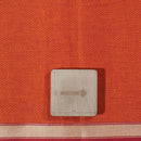 Saffron Orange Colour Golden Dobby Border Jacquard Cotton Fabric