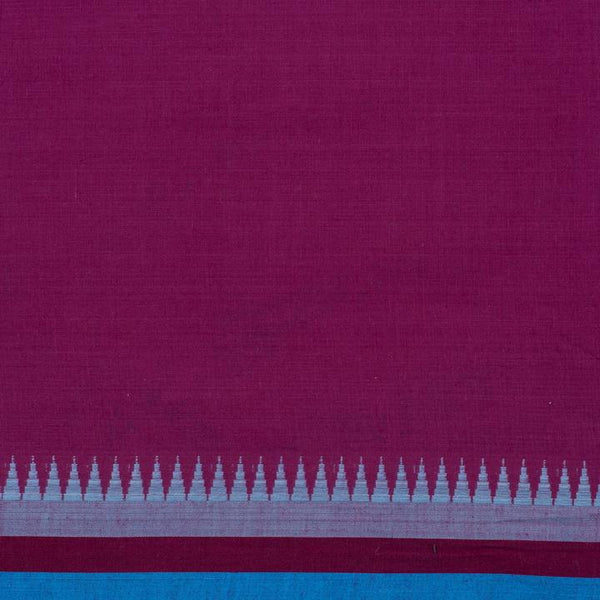 Rani Pink Colour Temple Border South Cotton Fabric