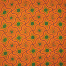 Fanta Orange Colour Bandhani Print Cotton Fabric 