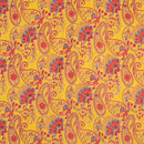 Golden Orange Colour Paisley Gold Foil Print Flex Cotton Fabric