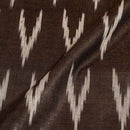 Dark Brown Colour Woven Ikat Type Cotton Fabric