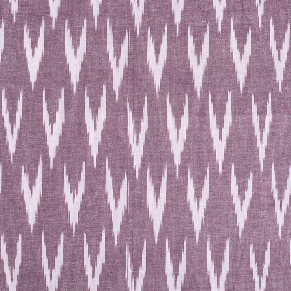 Lilac Colour Woven Ikat Type Cotton Fabric