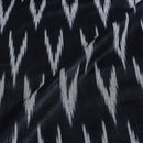 Black Colour Woven Ikat Type Cotton Fabric