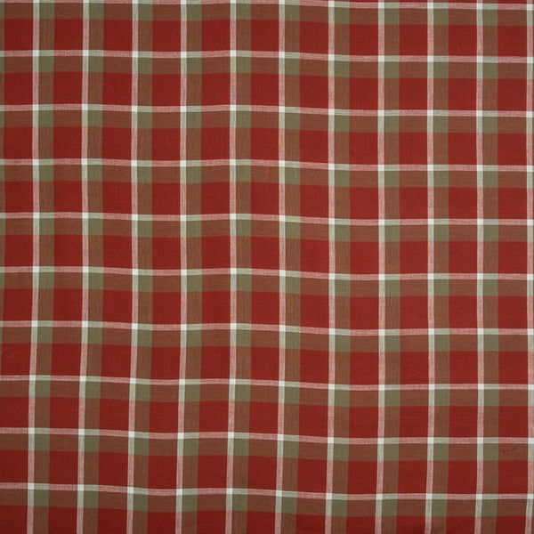 Brick Color 5x1 Checks Cotton Fabric