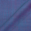 Sky BLue Two Tone Nizam  Border Pure Mangalgiri Cotton Fabric