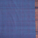 Sky BLue Two Tone Nizam  Border Pure Mangalgiri Cotton Fabric