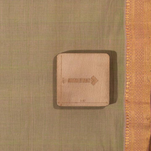 Ivory To Pink Two Tone Nizam  Border Pure Mangalgiri Cotton Fabric