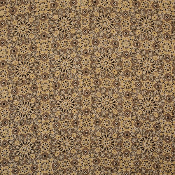 Cedar Colour Ajarakh Natural Dye Block Print Cotton Fabric