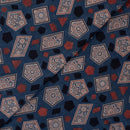 Navy Blue Colour Ajarakh Natural Dye Block Print Cotton Fabric