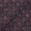 Black Colour Ajarakh Natural Dye Block Print Cotton Fabric
