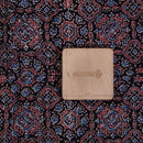 Black Colour Ajarakh Natural Dye Block Print Cotton Fabric