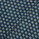 Navy Blue Colour Ajarakh Natural Dye Block Print Cotton Fabric