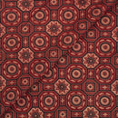 Maroon Colour Ajarakh Natural Dye Block Print Cotton Fabric
