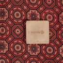 Maroon Colour Ajarakh Natural Dye Block Print Cotton Fabric